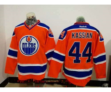 Men's Edmonton Oilers #44 Zack Kassian Orange Stitched NHL Reebok Hockey Jersey