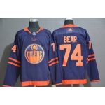 Men's Edmonton Oilers #74 Ethan Bear Navy Blue Adidas Stitched NHL Jersey