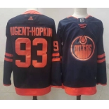 Men's Edmonton Oilers #93 Ryan Nugent Hopkins Navy 50th Anniversary Authentic Jersey