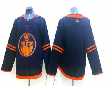 Men's Edmonton Oilers Blank Navy Blue 50th Anniversary Adidas Stitched NHL Jersey