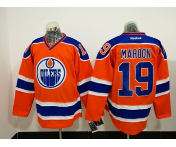 Men's Reebok Edmonton Oilers #19 Patrick Maroon Premier Orange Third NHL Jersey