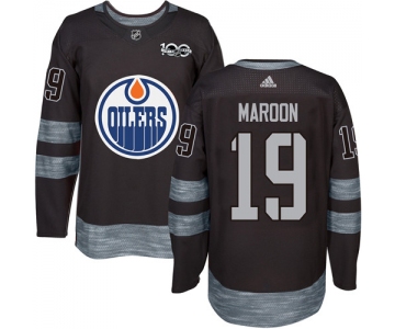 Oilers #19 Patrick Maroon Black 1917-2017 100th Anniversary Stitched NHL Jersey