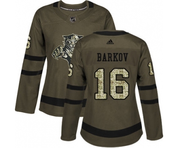 Adidas Florida Panthers #16 Aleksander Barkov Green Salute to Service Women's Stitched NHL Jersey