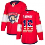 Adidas Florida Panthers #16 Aleksander Barkov Red Home Authentic USA Flag Stitched Youth NHL Jersey