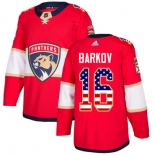 Adidas Panthers #16 Aleksander Barkov Red Home Authentic USA Flag Stitched NHL Jersey