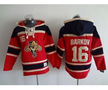 Men's Florida Panthers #16 Aleksander Barkov Old Time Hockey Red Hoodie