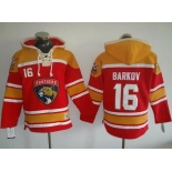 Panthers #16 Aleksander Barkov Red Gold Sawyer Hooded Sweatshirt Stitched NHL Jersey