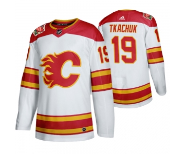 Men's Calgary Flames #19 Matthew Tkachuk 2019 Heritage Classic Authentic White Jersey