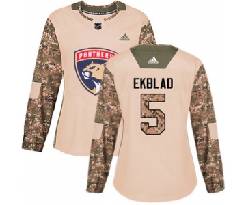 Adidas Florida Panthers #5 Aaron Ekblad Camo Authentic 2017 Veterans Day Women's Stitched NHL Jersey