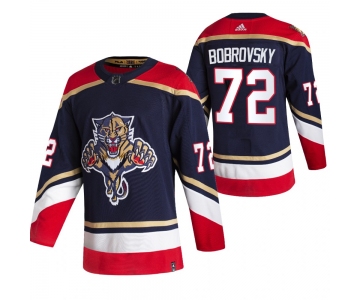 Florida Panthers #72 Sergei Bobrovsky Black Men's Adidas 2020-21 Reverse Retro Alternate NHL Jersey