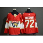 Men's Florida Panthers 72 Sergei Bobrovsky Red Adidas Jersey