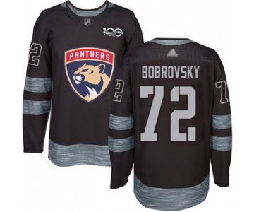 Panthers #72 Sergei Bobrovsky Black 1917-2017 100th Anniversary Stitched Hockey Jersey