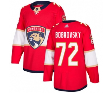 Panthers #72 Sergei Bobrovsky Red Home Authentic Stitched Hockey Jersey