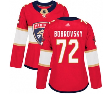 Panthers #72 Sergei Bobrovsky Red Home Authentic Women's Stitched Hockey Jersey