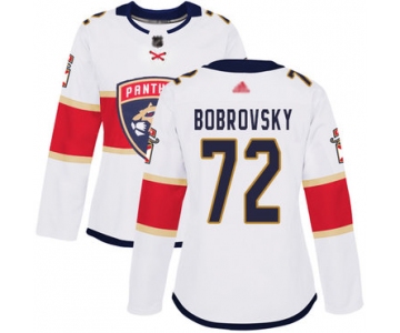 Panthers #72 Sergei Bobrovsky White Road Authentic Women's Stitched Hockey Jersey