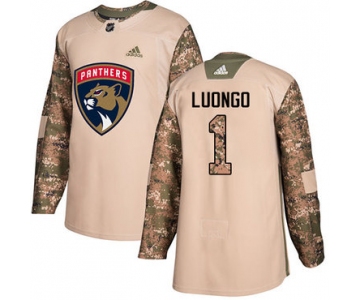 Adidas Panthers #1 Roberto Luongo Camo Authentic 2017 Veterans Day Stitched NHL Jersey
