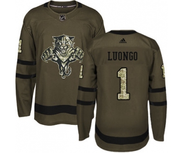 Adidas Panthers #1 Roberto Luongo Green Salute to Service Stitched NHL Jersey