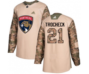 Adidas Panthers #21 Vincent Trocheck Camo Authentic 2017 Veterans Day Stitched NHL Jersey