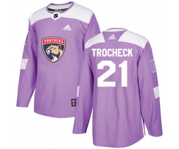 Adidas Panthers #21 Vincent Trocheck Purple Authentic Fights Cancer Stitched NHL Jersey