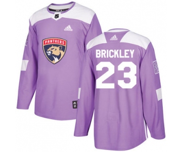 Adidas Panthers #23 Connor Brickley Purple Authentic Fights Cancer Stitched NHL Jersey