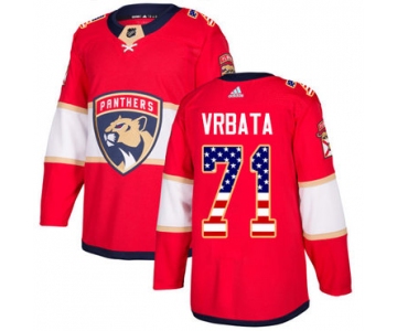 Adidas Panthers #71 Radim Vrbata Red Home Authentic USA Flag Stitched NHL Jersey