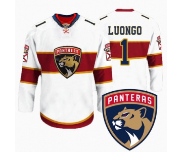 Men's Florida Panthers #1 Roberto Luongo New Logo Reebok White Premier Player Jersey