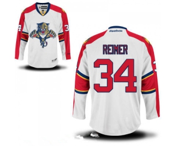 Men's Florida Panthers #34 Premier Away White Hockey Jersey