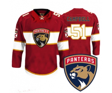 Men's Florida Panthers #51 Brian Campbell New Logo Reebok Red Premier Player Jersey