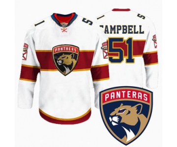 Men's Florida Panthers #51 Brian Campbell New Logo Reebok White Premier Player Jersey