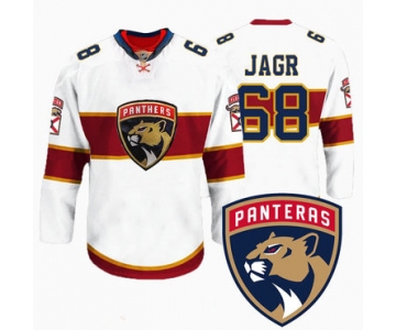 Men's Florida Panthers #68 Jaromir Jagr New Logo Reebok White Premier Player Jersey