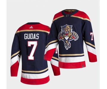 Men's Florida Panthers #7 Radko Gudas 2021 Reverse Retro Adidas Navy Jersey