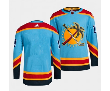 Men's Florida Panthers Blank Blue 2022 Reverse Retro Stitched Jersey