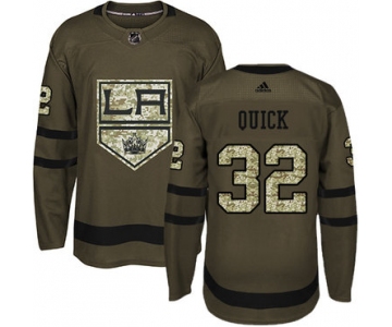 Adidas Los Angeles Kings #32 Jonathan Quick Green Salute to Service Stitched Youth NHL Jersey