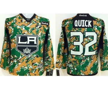 Los Angeles Kings #32 Jonathan Quick 2014 Camo Kids Jersey