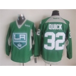 Los Angeles Kings #32 Jonathan Quick 2014 Training Green Jersey