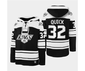 Men's Los Angeles Kings #32 Jonathan Quick Black Ageless Must-Have Lace-Up Pullover Hoodie