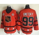 1972-81 NHL All-Star #99 Wayne Gretzky Orange CCM Throwback Stitched Vintage Hockey Jersey