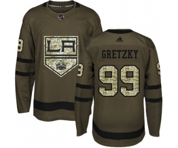 Adidas Kings #99 Wayne Gretzky Green Salute to Service Stitched NHL Jersey