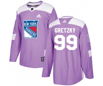 Adidas Rangers #99 Wayne Gretzky Purple Authentic Fights Cancer Stitched NHL Jersey