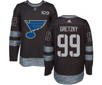Blues #99 Wayne Gretzky Black 1917-2017 100th Anniversary Stitched NHL Jersey