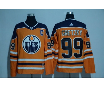 Men's Edmonton Oilers #99 Wayne Gretzky Orange 2017-2018 adidas Hockey Stitched NHL Jersey