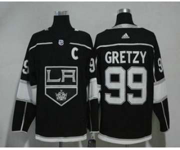 Men's Los Angeles Kings #99 Wayne Gretzky Black With C Patch 2017-2018 Hockey Stitched NHL Jersey