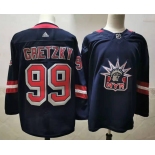 Men's New York Rangers #99 Wayne Gretzky Navy Blue Adidas 2020-21 Stitched NHL Jersey