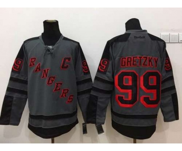 New York Rangers #99 Wayne Gretzky Charcoal Gray Jersey