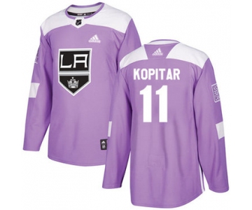 Adidas Kings #11 Anze Kopitar Purple Authentic Fights Cancer Stitched NHL Jersey