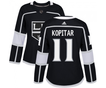 Adidas Los Angeles Kings #11 Anze Kopitar Black Home Authentic Women's Stitched NHL Jersey