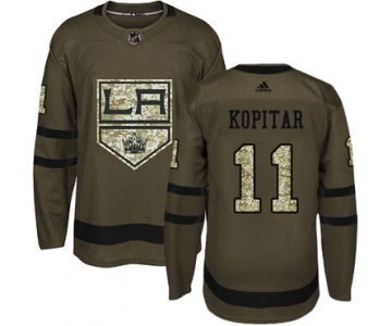 Adidas Los Angeles Kings #11 Anze Kopitar Green Salute to Service Stitched Youth NHL Jersey