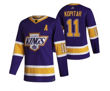 Los Angeles Kings #11 Anze Kopitar Black Men's Adidas 2020-21 Reverse Retro Alternate NHL Jersey