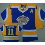 Los Angeles Kings #11 Anze Kopitar Purple With Yellow Jersey