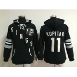 Old Time Hockey Los Angeles Kings #11 Anze Kopitar Black Womens Hoodie